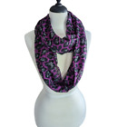 Massini Purple Leopard Print Light Weight Fashion Infinity Scarf