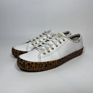 Keds Womens Kickstart Foxing Leopard Sneakers White/Brown Size Women's 9.5 - Picture 1 of 10