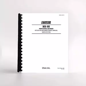 Otari MX-80 Operation & Maintenance Manual - Picture 1 of 1