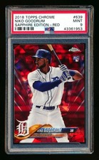 2018 TOPPS CHROME SAPPHIRE #639 NIKO GOODRUM RC RED REFRACTOR SSP #2/10 PSA 9!