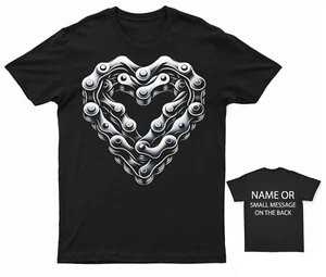 Motorcycle Motorbike Mechanical Heart Bicycle Chain T-Shirt – Biker - Picture 1 of 13