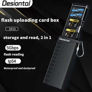 2 in 1 High-Speed Reader Flash Card Box SD Card Photo Transmission Waterproof S1 - Photo 1/14