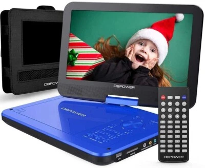 DBPOWER 12" Portable DVD Player 10" Swivel Display Screen Rechargeable Blue - Image 1 of 4