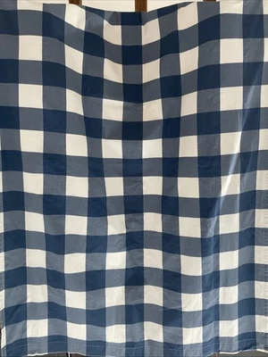 Crate & kids blue buffalo plaid blackout curtain panel by Crate & Barrel - Image 1 of 4