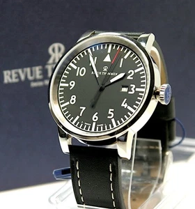 REVUE THOMMEN AIRSPEED INSTRUMENTAL XXL 47mm black AUTOMATIC unworn - Picture 1 of 9