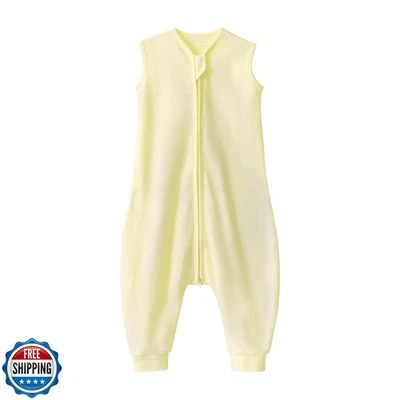 QUENESS Baby Schlafsack mit Füßen für Jungen Mädchen, Säugling Kleinkind ärmellos S - Bild 1 von 4