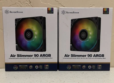 2 SilverStone Technology Air Slimmer 90 ARGB Enhanced Performance 92mm Slim Fan - Image 1 of 2