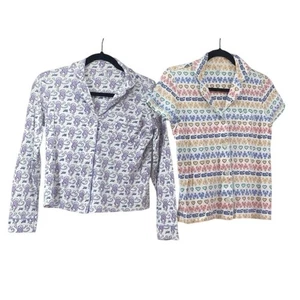 Lot (2): Roller Rabbit Pajama Tops Pj Sleep Monkey & Whale/lobster/hearts XXS - Picture 1 of 7