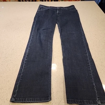 Pantalones de mezclilla para mujer Armani 15 calce ajustado cintura media cremallera mosca lavado oscuro Foto 1 de 4