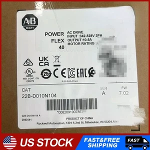 AB 22B-D010N104 /A PowerFlex 40 AC Drive 4.0kW/5HP/7.02FW 22BD010N104 - Picture 1 of 5