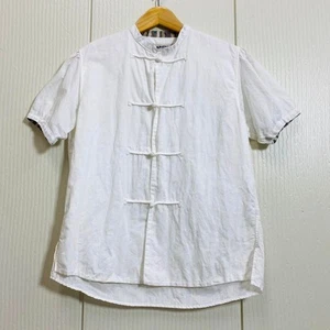 KAPITAL KUNG FU SHIRT MEN COLOR WHITE MATERIAL LINEN SIZE S USED - Picture 1 of 8
