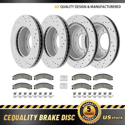 Pastillas de freno delanteras traseras perforadas de cerámica para Nissan NV2500 NV3500 2012-2021 Foto 1 de 4