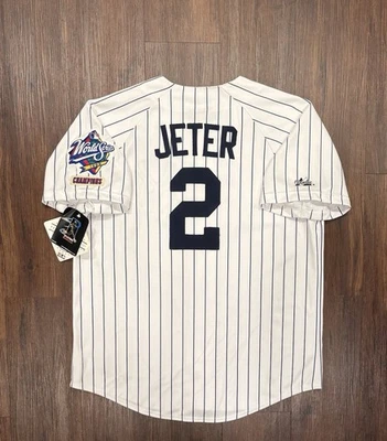 Majestuosa Jersey Derek Jeter 1999 Serie Mundial Campeones NY Yankees Nueva Con Etiquetas - Talla XL De Colección Foto 1 de 4
