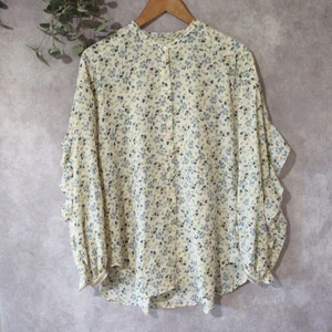 Top Max Studio Mujer Marfil Talla L Floral Manga Mariposa Botón Frontal Campesino - Imagen 1 de 7