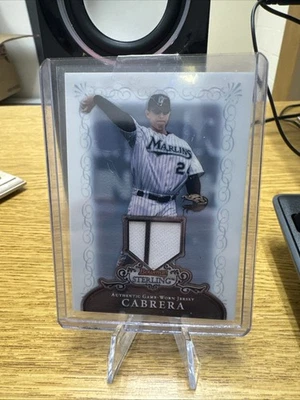 Camiseta Bowman Sterling GU 2006 reliquia #BS-MC: Miguel Cabrera Marlins Salón de la fama Foto 1 de 4