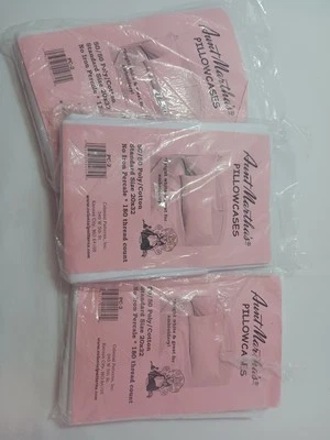 LOT of Aunt Martha's White Pillowcases Inc. 3 Packages For Crafters Needlework - Image 1 of 3