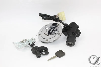 06-11 Kawasaki Ninja ZX14R ZX14 Ignition Lock Gas Cap Seat Set with Key Foto 1 de 4