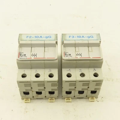 Lote de 2 portafusibles de 3 polos Legrand 05838 500V 10x38 Foto 1 de 4