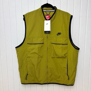Nike Wind Vest Green Tech Woven Utility Nylon FZ0748-307 Full Zip New Size L - Picture 1 of 11