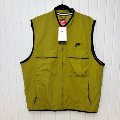 Nike Wind Vest Green Tech Woven Utility Nylon FZ0748-307 Full Zip New Size L - Image 1 of 4