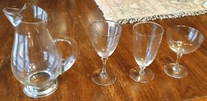 Vintage Lennox  Glassware Silver Lined Wine Glasses Champagne Glasses, Tea Glass