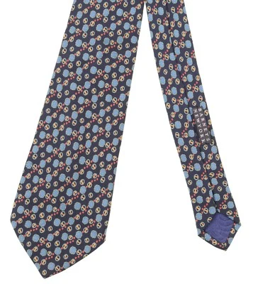 Corbata de seda estampada a lunares abstractos azul aguamarina Brioni hecha a mano en Italia Foto 1 de 4