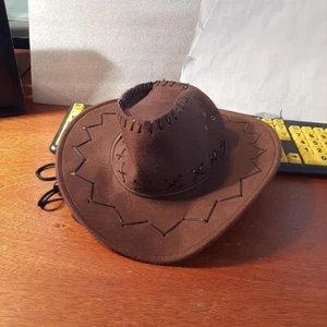 NEW ! Cowboy(girl) Hat Faux Suede Stitching Sheriff Deputy Rancher Costume Brown - Picture 1 of 3