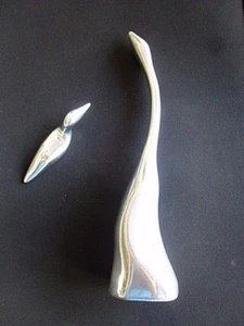 2 HOSELTON CANADA  ALUMINUM ART SCULPTURE ~ LONG NECK CRANE #115 & LOON #181A  - Picture 1 of 8