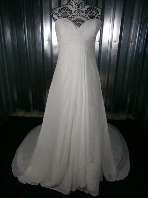 DaVinci Wedding Dress 12 Off-White Greek Goddess Organza Ruched Corset - Image 1 of 4