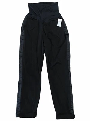 NUEVO CON ETIQUETAS GAP Maternity Best Girlfriend Pantalones Talla 4 Negro Elastizado Cinta Lateral #179349 Foto 1 de 4