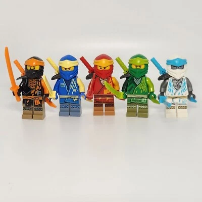 LEGO Lot of NINJAGO Lot of 5 Minifigures Core Ninjas Cole Kai Jay Lloyd Zane - Image 1 of 4