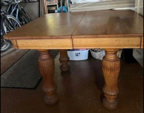 Antique Table 40” x 40” x 28” tall Cover