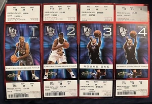 4 NETS 2004 NBA EASTERN CONFERENCE FINALS FULL TICKET NETS VS PISTONS HOME GAME - Picture 1 of 2
