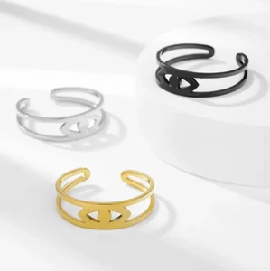 Ring Auge Damenring Frauenring Edelstahl Größenverstellbar Modeschmuck Geschenk - Bild 1 von 19