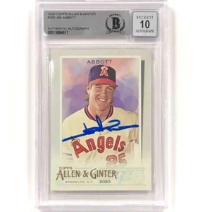Jim Abbott autograph signed 2020 Topps Allen Ginter Angels card BAS BGS 10 Auto - Picture 1 of 2