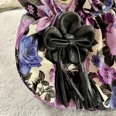 Cato Floral Purse Purple Black Cream Blue - Image 1 of 4