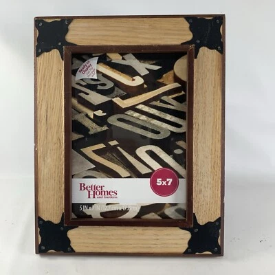 Better Homes & Gardens Driftwood Plank Frame 5" x 7" Photo Cowboy Rustic Western - Image 1 of 4