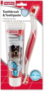 Beaphar | Toothbrush & Toothpaste Dental Care Kit | For Dogs & Cats | Includes A - Picture 1 of 7