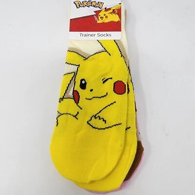 Juego Calcetines Primark Pokemon Pikachu US6-10 Nuevo Jugglypuff Blanco Amarillo Rosa Foto 1 de 4