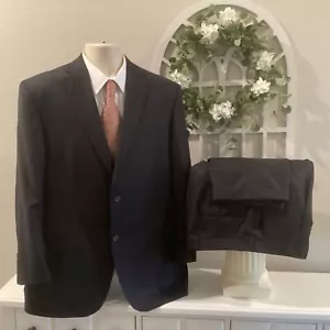 DANIEL CREMIEUX LORO PIANA SUPER 130’S 2 Pc WOOL NAVY BLUE STRIPE SUIT 42R 35X29 - Picture 1 of 9