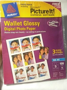 Avery Microsoft Picture It Wallet Glossy Express Software Digital Photo Paper - Picture 1 of 6