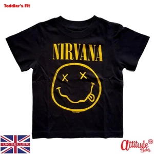 Nirvana T Shirts-Kids-Happy Face-Official Product-Kids Rock-Toddlers Rock Tees - Picture 1 of 2