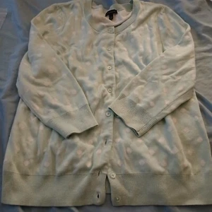 Talbots Button-Down Knit Cardigan Women Size M Round Neck 3/4 Sleeve Light Blue - Picture 1 of 9