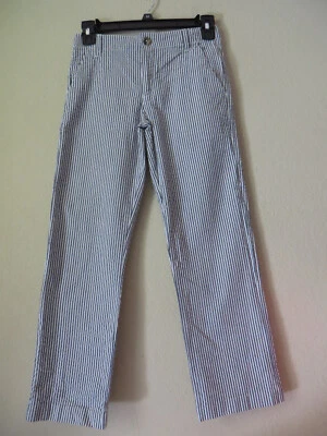 Usado en Excelente Condición Crazy 8 Niñas Talla 8 Pantalones Informales Rayas Blanco Gris Cintura Ajustable Algodón Foto 1 de 4