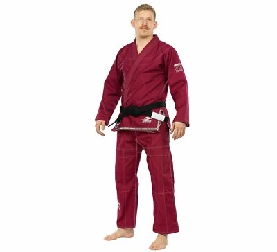 Fuji Suparaito Super Lightweight Mens Brazilian Jiu-Jitsu BJJ Gi - Burgundy Red - Image 1 of 4