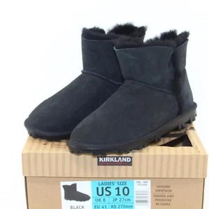 KIRKLAND womens winter ankle boots shoe sizes 9 & 10 M black sheepskin upper NEW - Picture 1 of 7