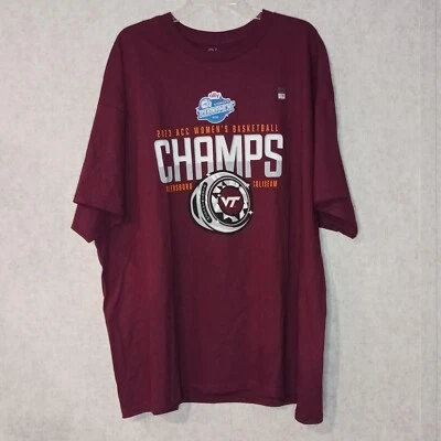 Virginia Tech Hokies Mens XXXL Womens Basketball T Shirt Short Sleeve Champs 3XL - Image 1 of 4