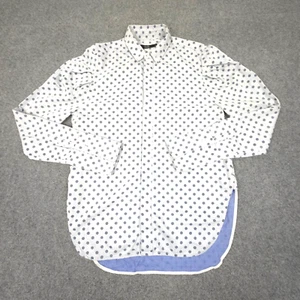 Bassike Shirt womens 2 blue polka dots button up long sleeve casual size 2 - Picture 1 of 10