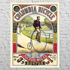 Poster Columbia Bicycle, 1881 | 25x33" Retro style | Store decor | Vintage - Picture 1 of 4