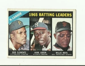 1966 Topps #215 NL 1965 Batting Leaders: Clemente Aaron Mays: Baseball Card: MLB - Bild 1 von 2